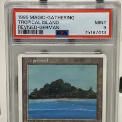 Magic The Gathering Tropical Island German 3rd Edition MTG Revised PSA 9 - Image 3