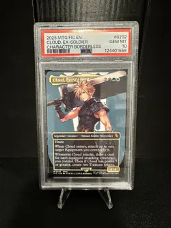 MTG FINAL FANTASY COMMANDER 0202 CLOUD EX-SOLDIER BORDERLESS PSA 10 - Image 1