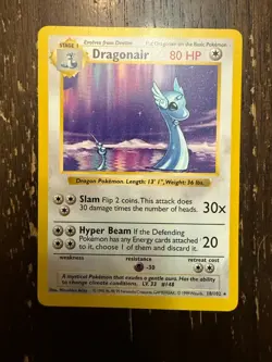 1999 Pokemon Set Unlimited DRAGONAIR RARE #18/102 LP - Image 1