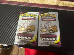 Pokemon Sun & Moon Unified Minds 3 Card Mini Booster Pack ( 2 sealed packs) - Image 1