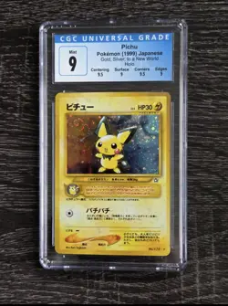 Pichu Neo Genesis SWIRL Japanese #172 Holo Rare Pokemon - CGC 9 Subgrades - Image 1