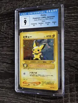 Pichu Neo Genesis SWIRL Japanese #172 Holo Rare Pokemon - CGC 9 Subgrades - Image 3
