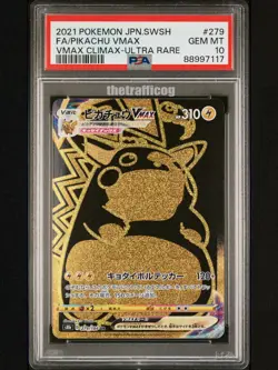 PSA 10 2021 Pokemon Pikachu VMAX 279 Ultra Rare Climax Sword Shield Full Art - Image 1