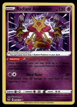 Radiant Alakazam 059/195 SWSH12: Silver Tempest Pokemon - Image 1