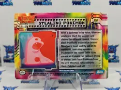 Pokemon Mewtwo Strikes Back Stealing Pokemon #27 Topps Blue Logo MP - Image 2