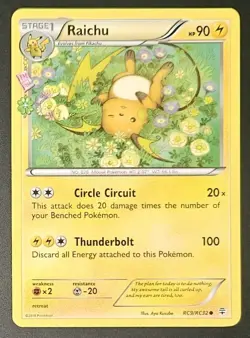 Raichu RC9/RC32 2016 Pokemon XY Generations Radiant Collection Common - Image 1
