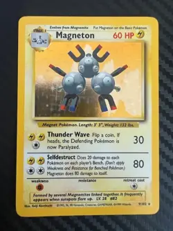 Pokemon TCG Magneton Base Set 9/102 Holo Unlimited Holo Rare LP - Image 1