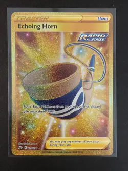 Pokemon Echoing Horn 225/198 Chilling Reign Full Art Gold Secret Rare NM - Image 1