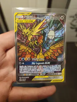 Pokemon TCG: Stained Glass Trio Moltres, Zapdos, Articuno GX Promo Near Mint - Image 1