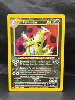 Pokemon TCG Neo Discovery Tyranitar Holo Card 12/75 - Image 1