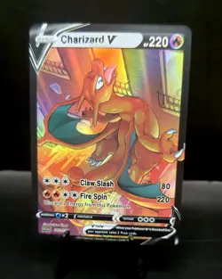 Pokemon Charizard V Holofoil Card CUSTOM FANART Phantasmal Flames - Image 1