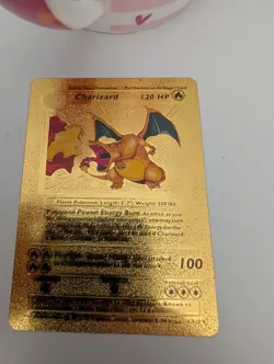 Charizard 1995 Rare Gold Pokemon Card with Plastic Insert MINT CONDITION - Image 1