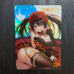 FANTASY SHRINE Date A Live Kurumi Tokisaki Gothic Waifu Holo Gold Card ZR124 - Image 1