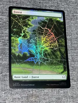 MTG, Forest FOIL (0193) Full Art Borderless Marvel's Spider-Man Foil SPM - Image 1