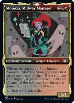 Monoxa, Midway Manager (Showcase) (Galaxy Foil) -Foil Near Mint MTG Unfinity - Image 1