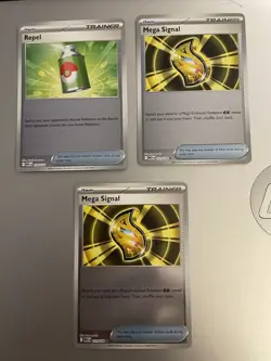 Pokemon Mega Evolution Lot 3 Reverse Hollows - 2 mega signals 1 Repel Ships PWE - Image 1
