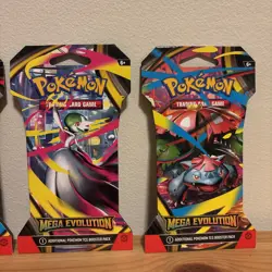 Mega Evolution Sleeved Complete Art Full Set Pokemon - 4 Booster Packs Brand New - Image 3