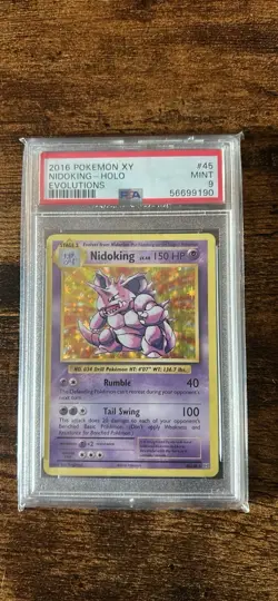 2016 Pokemon XY Evolutions Nidoking HOLO PSA 9 MINT - Image 1