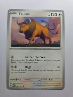 Tauros 151 128/165 Sv: Scarlet And Violet Uncommon Non Holo Near Mint Pokemon - Image 1