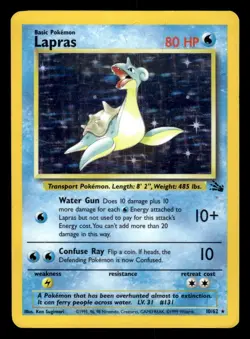 Lapras 10/62 Holo Rare Fossil Set Pokemon Card - 2 - Image 1