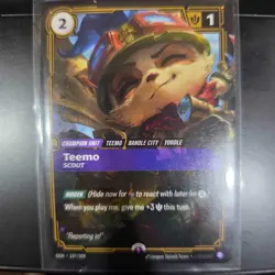 Riftbound Teemo Promo Card 197/298 League of Legends TCG NM English - Image 1