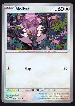 Noibat 090/131 Masterball Holo Prismatic Evolutions Pokemon TCG Card NM - Image 1