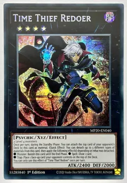MP20-EN040 Time Thief Redoer - Secret Rare 1st Edition Near Mint YuGiOh Card - Image 1