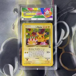 ACE 8 Birthday Pikachu 24 Black Star Promo Pokemon Card WOTC 2000 Holo NM-MT - Image 1