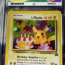 ACE 8 Birthday Pikachu 24 Black Star Promo Pokemon Card WOTC 2000 Holo NM-MT - Image 3
