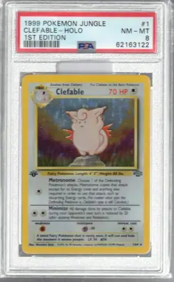 1999 Pokemon Jungle 1 Clefable Holo 1st Edition PSA 8 62163122 Graded Pokemon Ca - Image 1