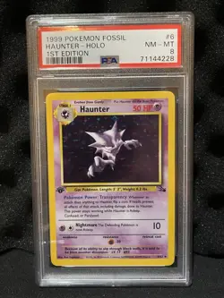 Pokemon Haunter 1st Edition Holo Rare 6/62 Fossil PSA 8 1999 - Image 1