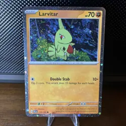Pokemon TCG Paldea Evolved Larvitar RARE Cosmos Holo 110/193 Promo - Image 1