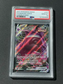 PSA 10 Gengar VMAX #157 Full Art 2021 Pokemon SwSh Sword & Shield Fusion Strike - Image 1