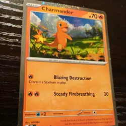 Charmander - Cosmos Holo - 007/091 - Pokemon Paldean Fates - Image 2