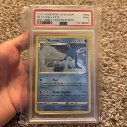 Glaceon #SWSH192 -Pokemon Brilliant Stars 3-Pack Blister Black Star Promo- PSA 9 - Image 1