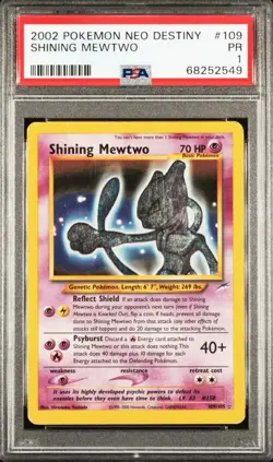 2002 Pokemon Neo Destiny #109 Shining Mewtwo PSA 1 PR - Image 1