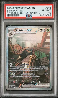 2024 POKEMON TWM EN-TWILIGHT MASQUERADE #210 SINISTCHA EX PSA 10 - Image 1