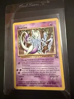Pokemon Mewtwo TCG Black Star Promo Card #12 LP - Image 1