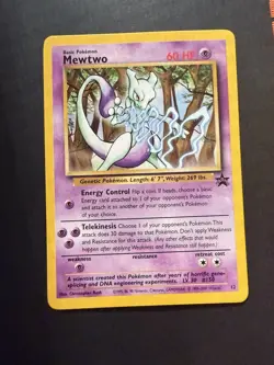 Pokemon Mewtwo TCG Black Star Promo Card #12 LP - Image 2