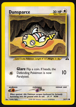 Dunsparce 54/75 Neo Discovery Pokemon TCG Card NM - Image 1