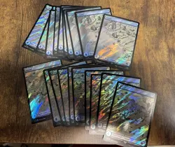 100x SURGE FOIL Basic Lands Lotr MTG 10/each Pack Fresh - Image 3