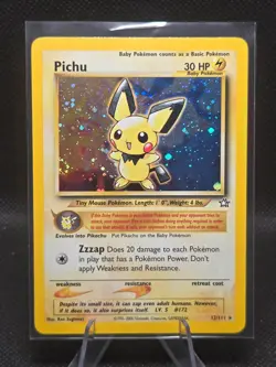 2000 Pokemon Neo Genesis Unlimited #12/111 Pichu Holo Rare NM/LP with SWIRL - Image 1