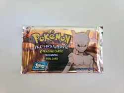 Pokemon Topps The First Movie Sealed Unopened Booster Pack Blue Logo - Image 1