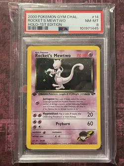 Rocket’s Mewtwo - Pokemon Gym Challenge 14/132 - Holo - 1st Edition - PSA 8 - Image 1