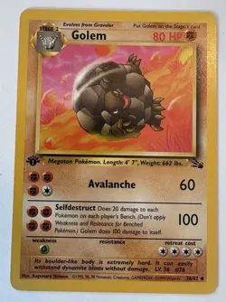 GOLEM 36/62 Non Holo 1st Edition Fossil Set Vintage Pokemon TCG NM/Mint - Image 1