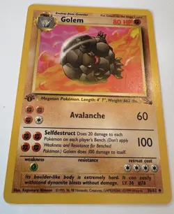 GOLEM 36/62 Non Holo 1st Edition Fossil Set Vintage Pokemon TCG NM/Mint - Image 2