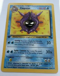 1st Edition Cloyster - NM - Mint Vintage 32/62 Fossil Set Pokemon TCG - Image 2