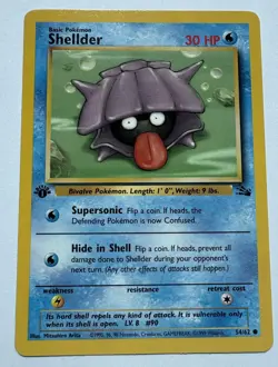 1st Edition Shellder 54/62 - Fossil Set - Near Mint Pokemon TCG NM Vintage CLEAN - Image 1