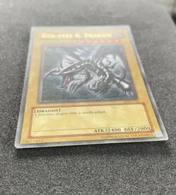 Yugioh Red-Eyes Black Dragon LOB-070 *MP* Foil Shift Ultra Rare 2002 Print - Image 3