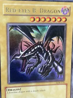 Yugioh Red-Eyes Black Dragon LOB-070 *MP* Foil Shift Ultra Rare 2002 Print - Image 5